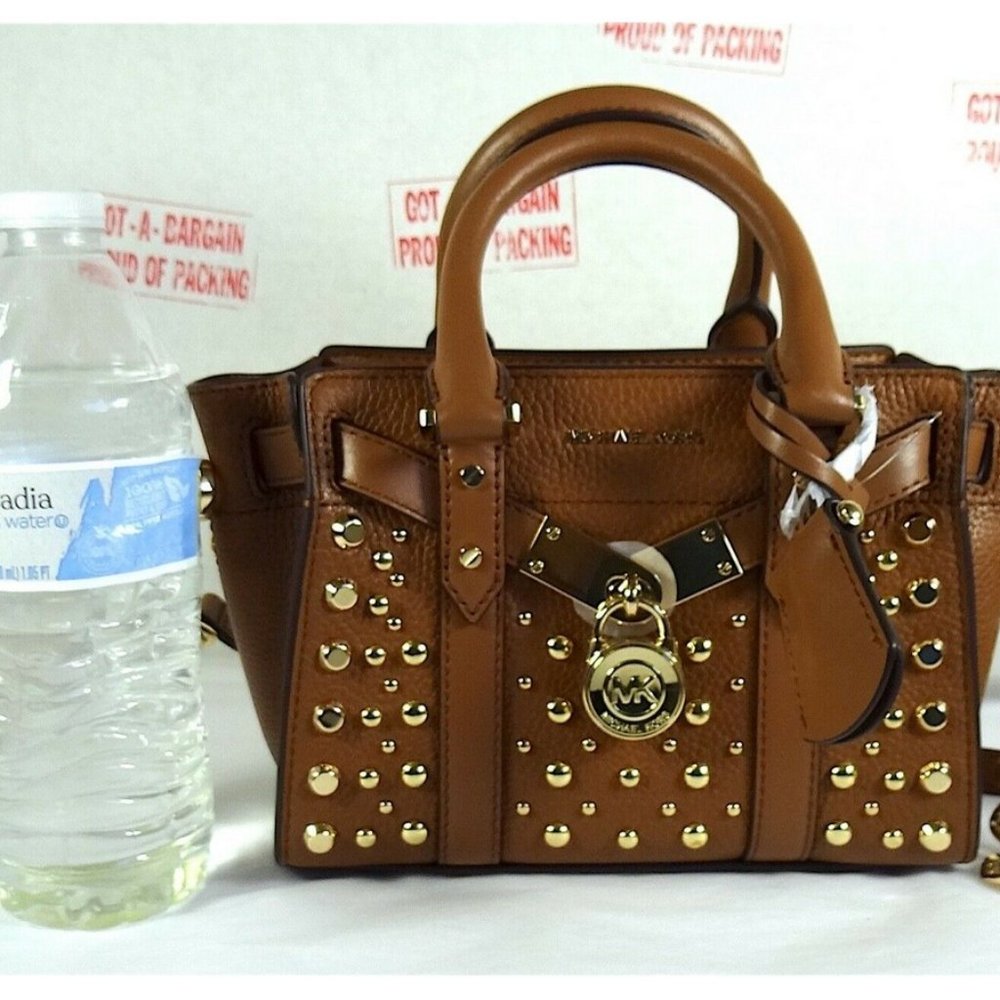 Michael Kors Nouveau Hamilton Luggage Leather XS Crossbody Satchel Bag